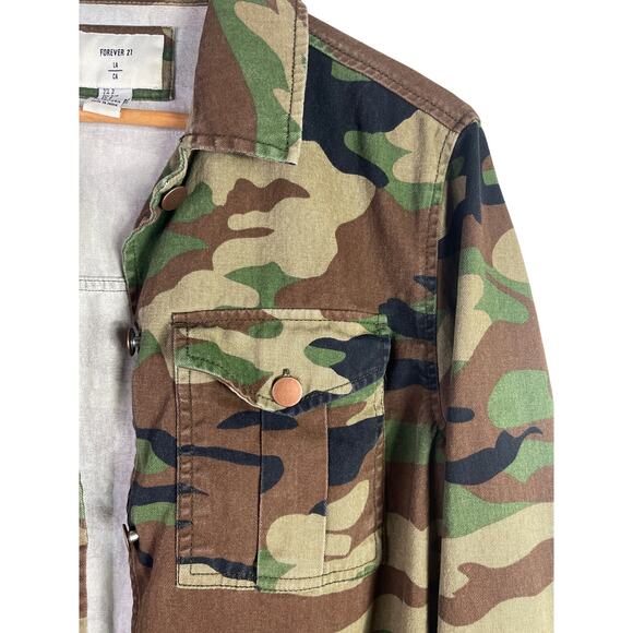 HOT Upcycled Jacket Poison Rock & Roll Camouflage Green Small - Picture 5 of 5